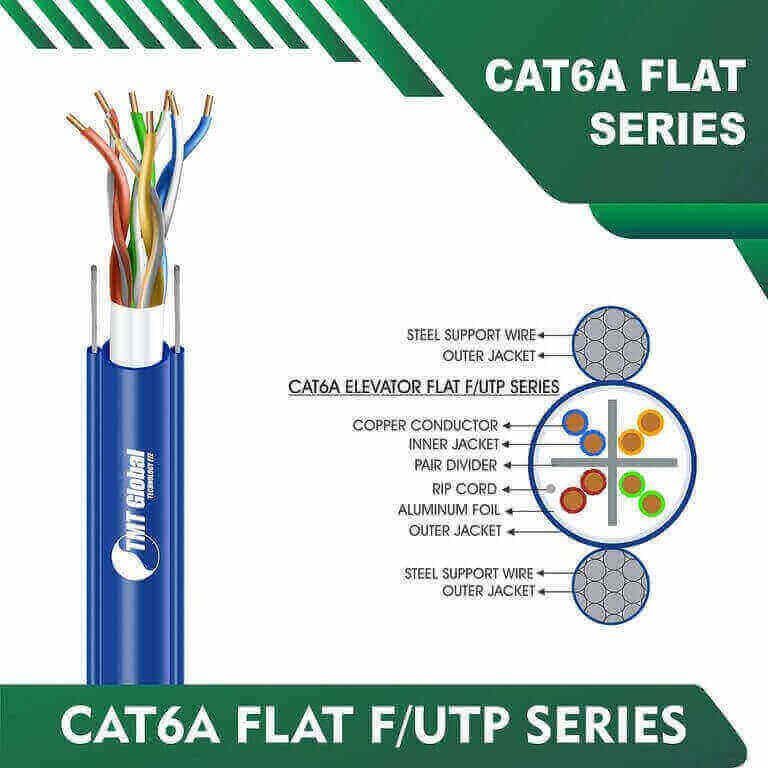 Home 6 cat6a Elevator Cable 23awg cat6a 23awg 4pair F-UTP Elevator Cable 305m