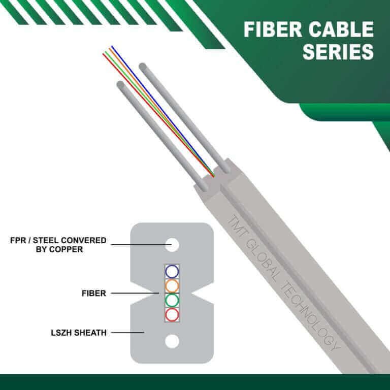 Home 3 fiber optic cable ftth 4 Core Single Mode G 657 A1-A2