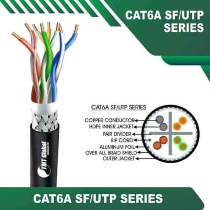 Cat6a 6a732bok sftp outdoor cable pe 23 awg 4 pair 305m cat6 cross cable