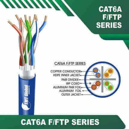 Cat6a 23awg 4 twisted pair F-FTP Cable 305m