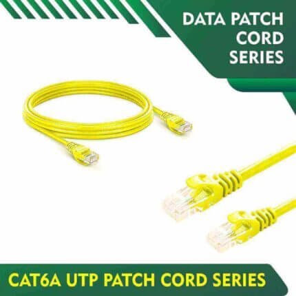 12 meter cat6a 23 awg utp ethernet patch cord YELLOW