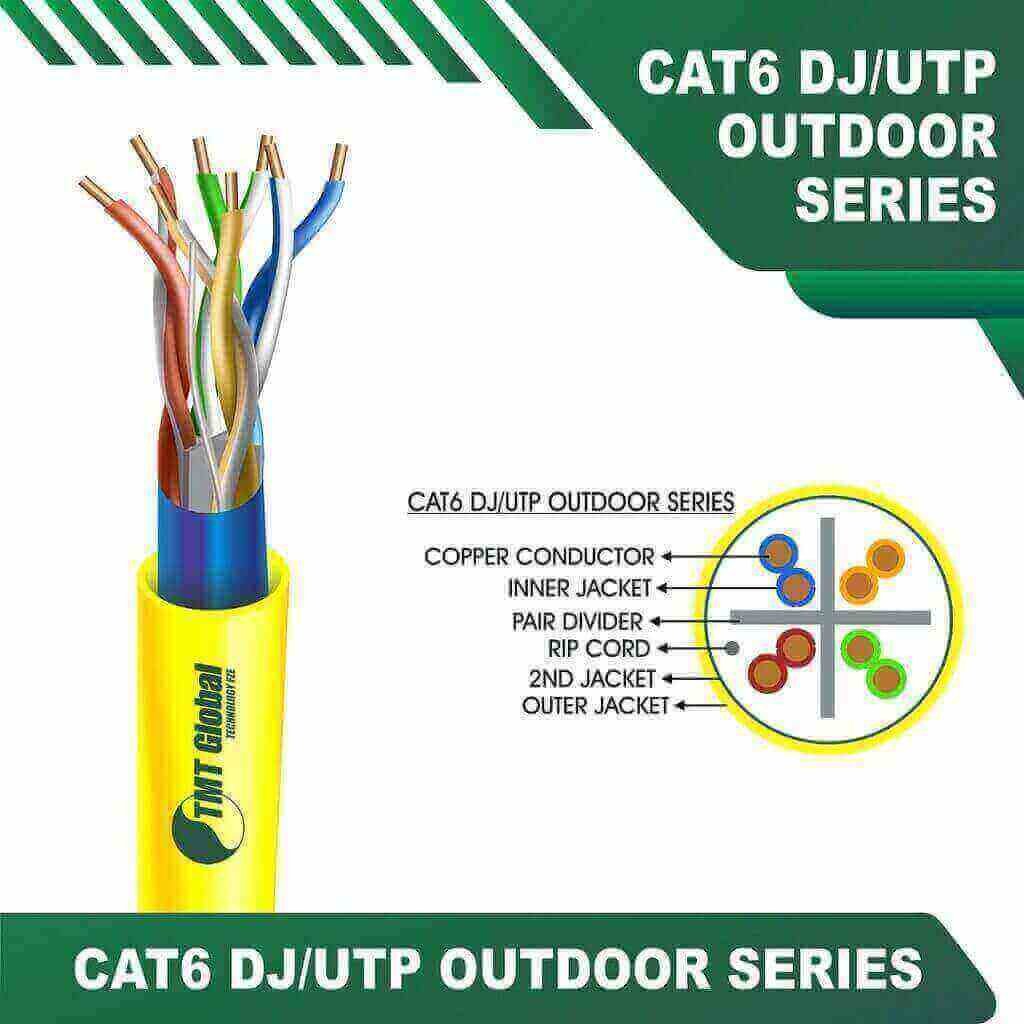 Cat6 4 Pair UTP Cable YELLOW