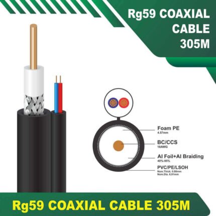 2 core coaxial cable Rg59 2 core Power Cable 305m Rg59 Coaxial Cable 305m Rg59 Coaxial Cable with 2core Power Cable 305m