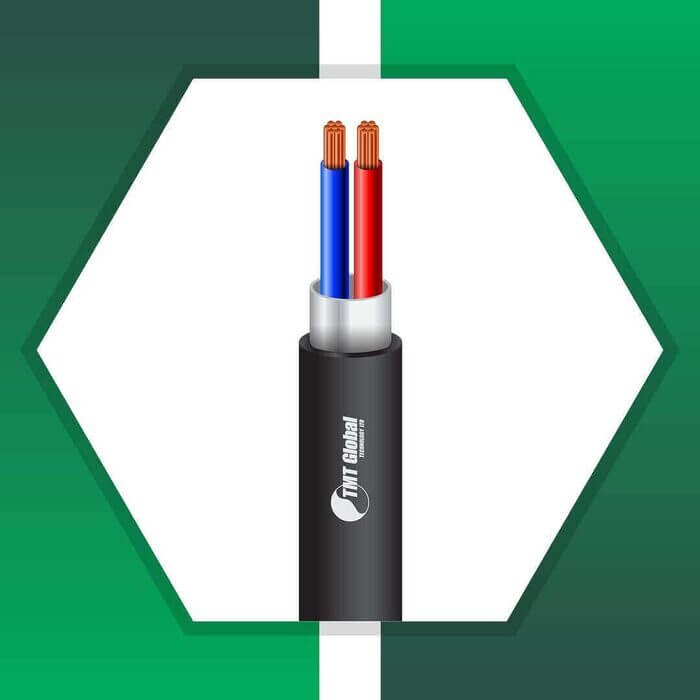 2 core Alarm cable braid PE shielded outdoor 16 to 24 awg 305m
