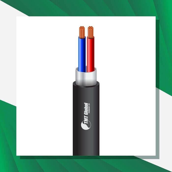 2 core Alarm cable braid PE shielded outdoor 16 to 24 awg 305m