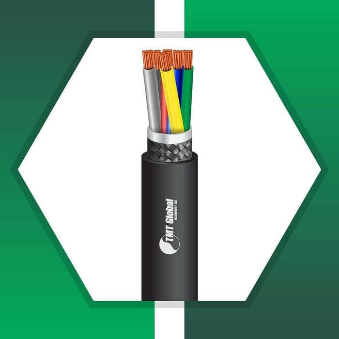 6 core control cable braid PE shielded outdoor 10 to 24 awg