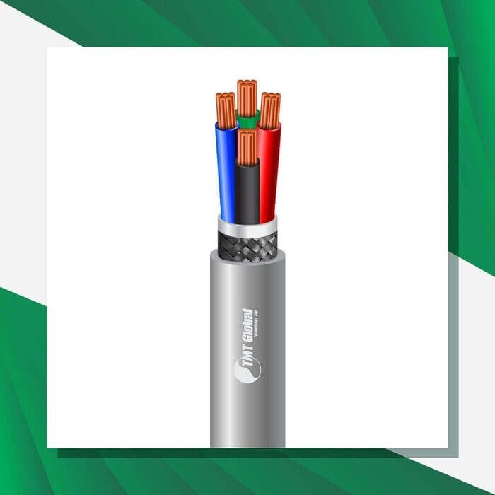 4 core braid shielded control cable 10 to 24 awg 305m