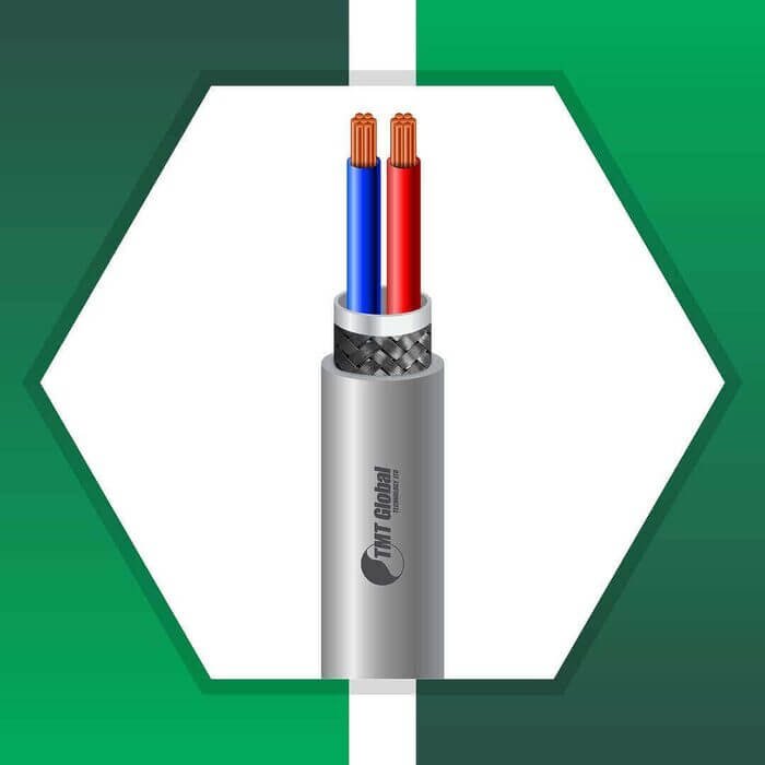 2 core Speaker cable braid shielded 10 to 20 awg 305m