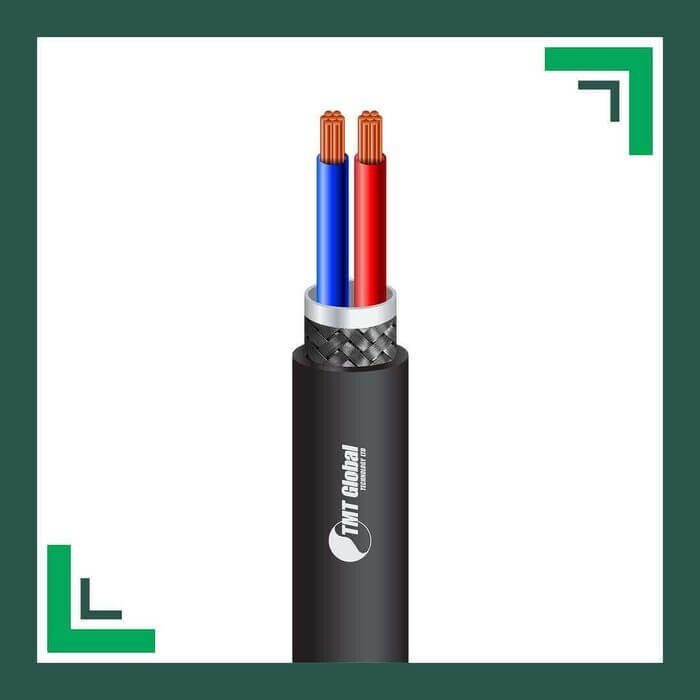 2 core PE braid shielded Speaker outdoor cable 10 to 20 awg