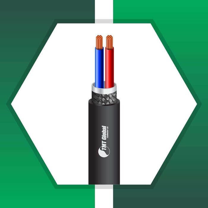 2 core PE braid shielded Speaker outdoor cable 10 to 20 awg
