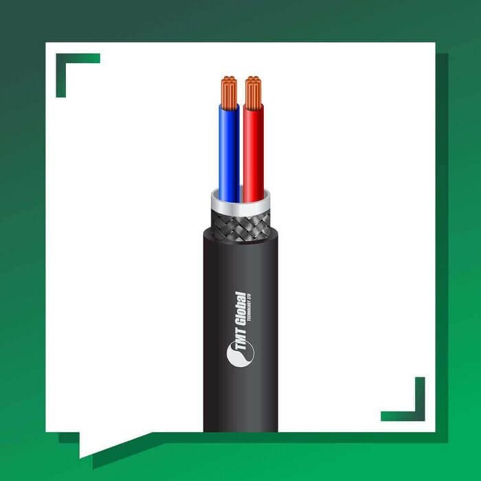 2 core PE braid shielded Speaker outdoor cable 10 to 20 awg
