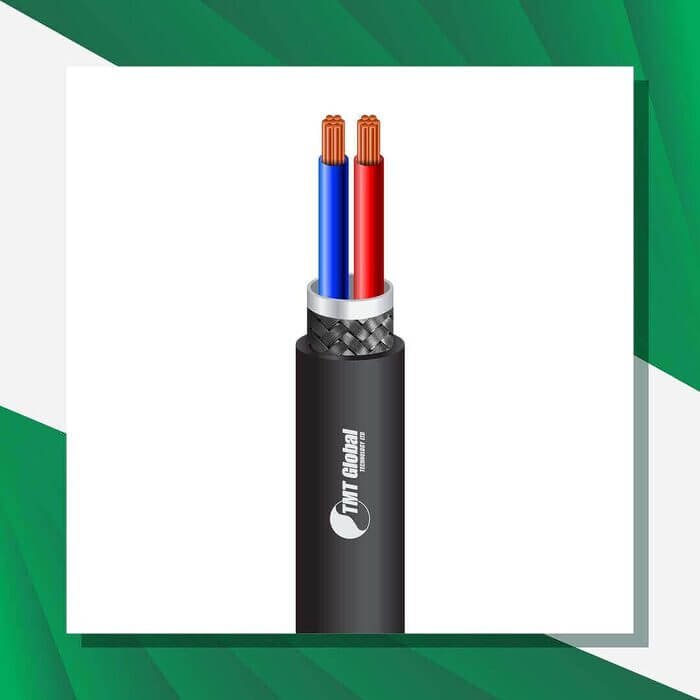2 core PE braid shielded Speaker outdoor cable 10 to 20 awg