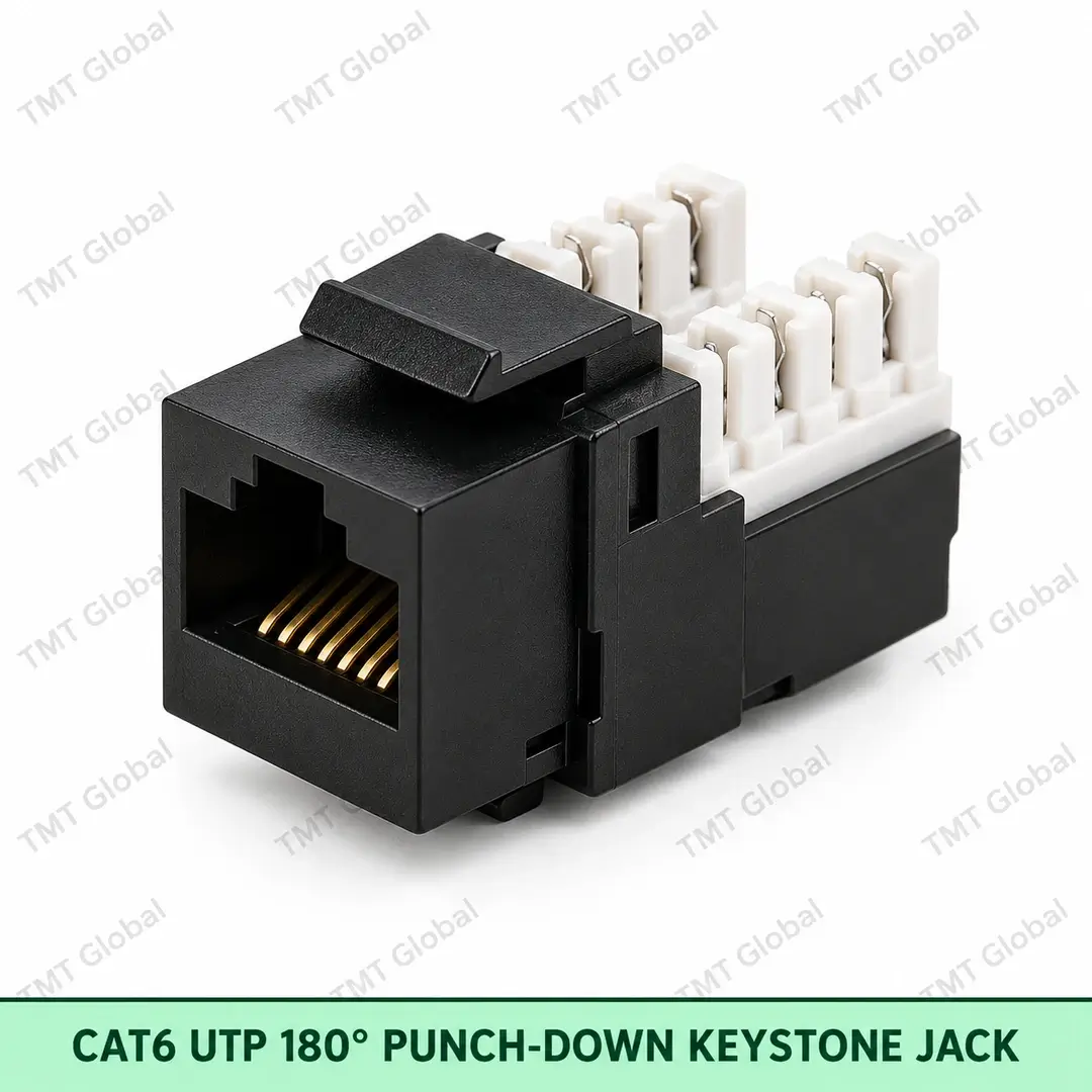Cat6 UTP 180deg Punchdown Keystone Jack by TMT Global Cat6 UTP 180deg Punchdown Keystone Jack by TMT Global