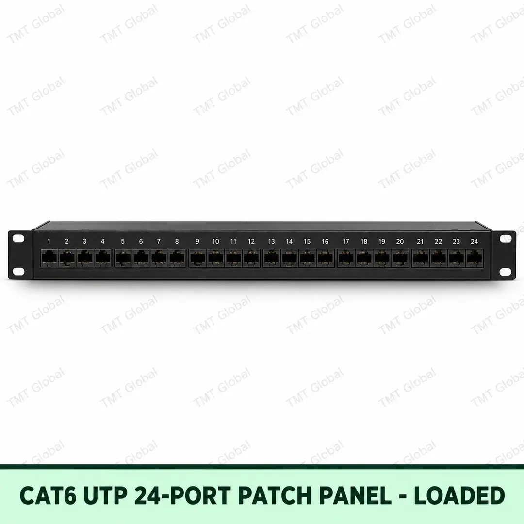 Cat6 UTP 24-Port Patch Panel Loaded by TMT Global Cat6 UTP 24-Port Patch Panel Loaded by TMT Global