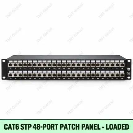 Cat6 STP 48-Port Patch Panel Loaded by TMT Global