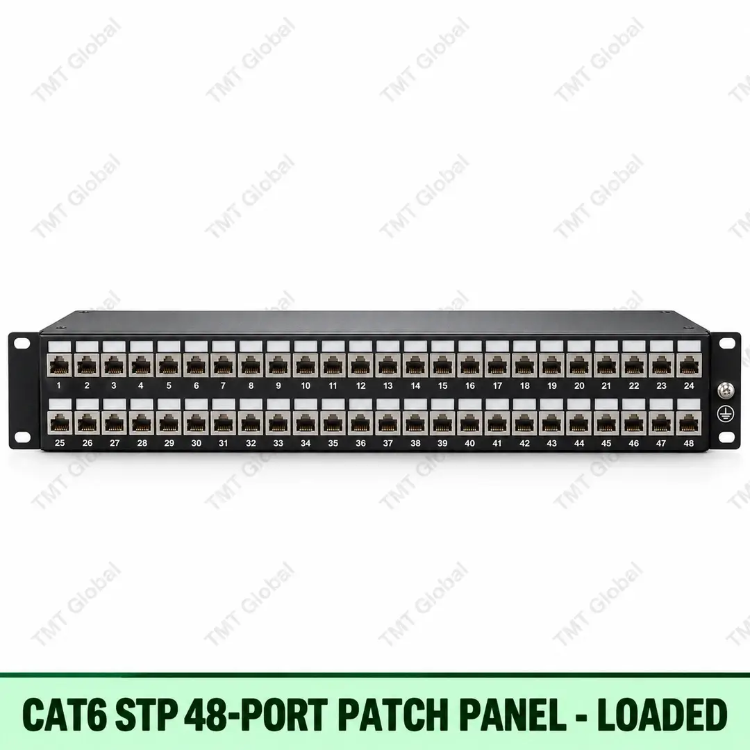 Cat6 STP 48-Port Patch Panel Loaded by TMT Global Cat6 STP 48-Port Patch Panel Loaded by TMT Global