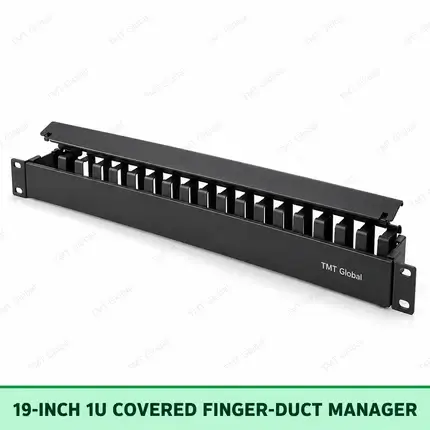19-inch 1U covered finger duct cable manager by TMT Global