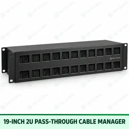 19-inch 2U Horizontal Pass-Through Cable Manager by TMT Global