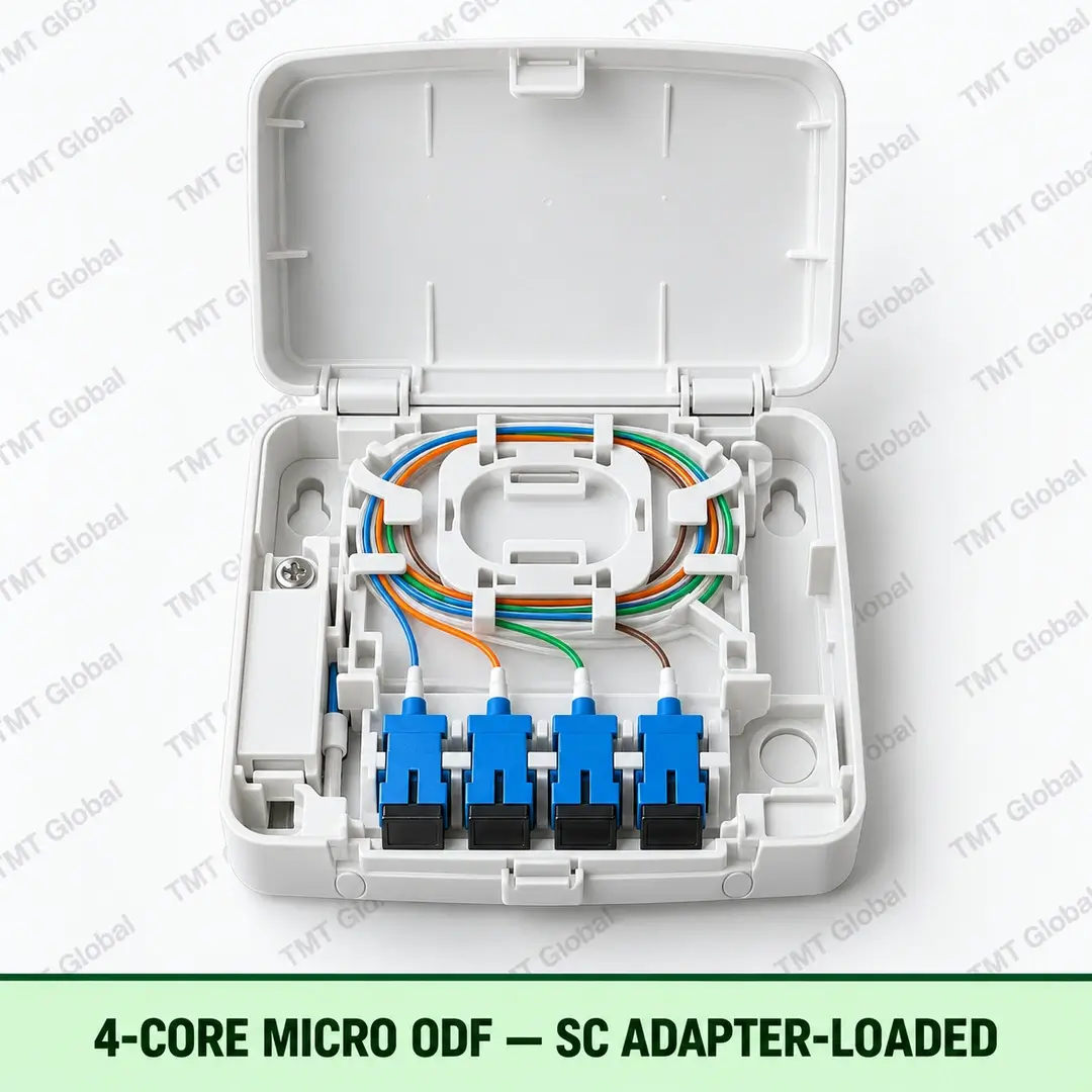 4-core micro ODF with SC adapters, loaded, TMT Global 4-core micro ODF with SC adapters, loaded, TMT Global