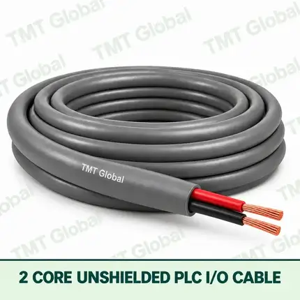 TMT Global 2 core unshielded PLC I/O cable, with 2 visible copper conductors.