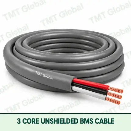 TMT Global 3 Core Unshielded BMS Cable product cable with 3 clearly visible conductors; unshielded.