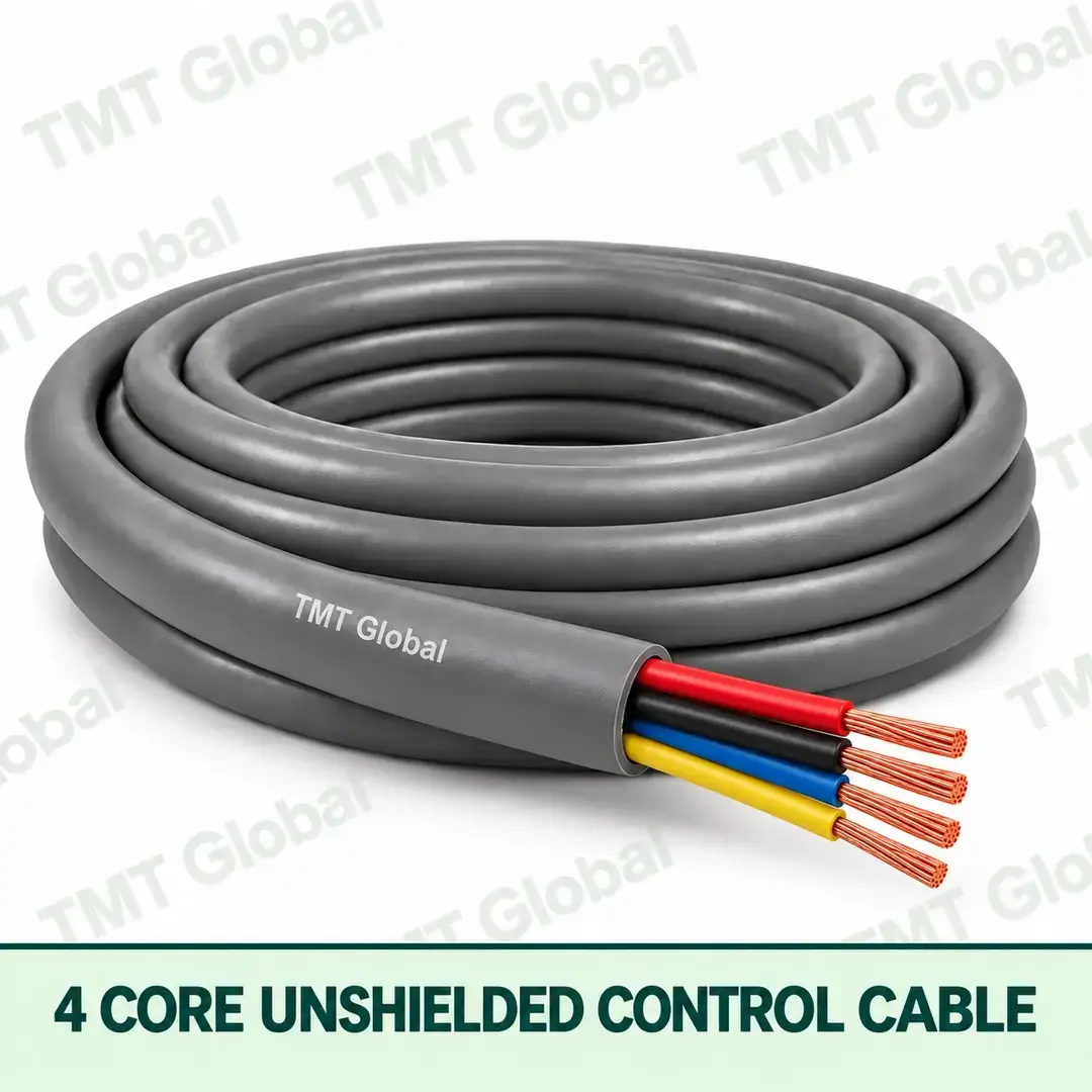 TMT Global 4 core Unshielded Control Cable, with 4 visible copper conductors; unshielded. TMT Global 4 core Unshielded Control Cable, with 4 visible copper conductors; unshielded.