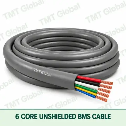 TMT Global 6 Core Unshielded BMS Cable product cable with 6 clearly visible conductors; unshielded.