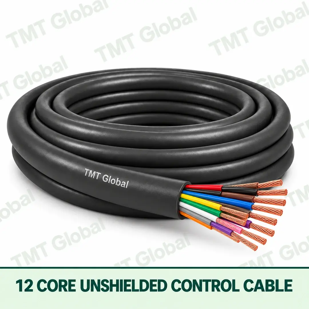 TMT Global 12 core Unshielded Control Cable, with 12 visible copper conductors; unshielded. TMT Global 12 core Unshielded Control Cable, with 12 visible copper conductors; unshielded.