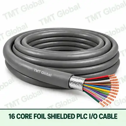 TMT Global 16 core foil shielded PLC I/O cable, with 16 visible copper conductors.