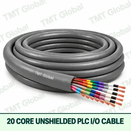 TMT Global 20 core unshielded PLC I/O cable, with 20 visible copper conductors.