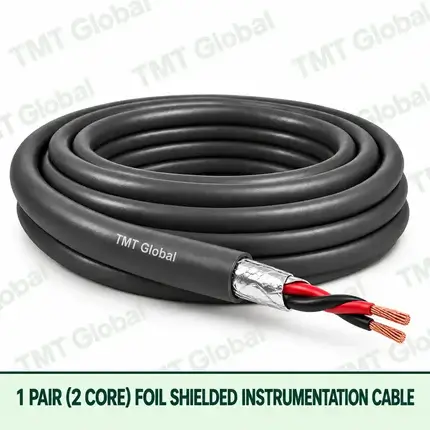 TMT Global 1 pair 2 core foil shielded instrumentation cable, with twisted pairs visible