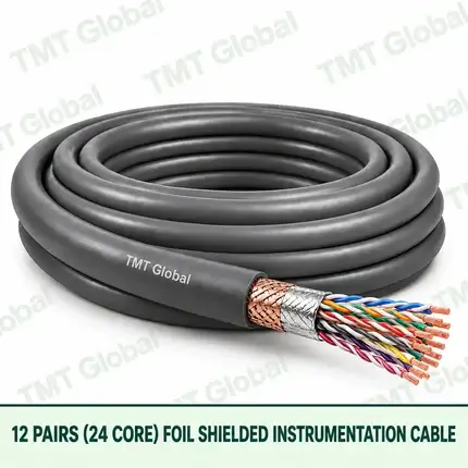 TMT Global 12 pair 24 core foil shielded instrumentation cable, with twisted pairs visible